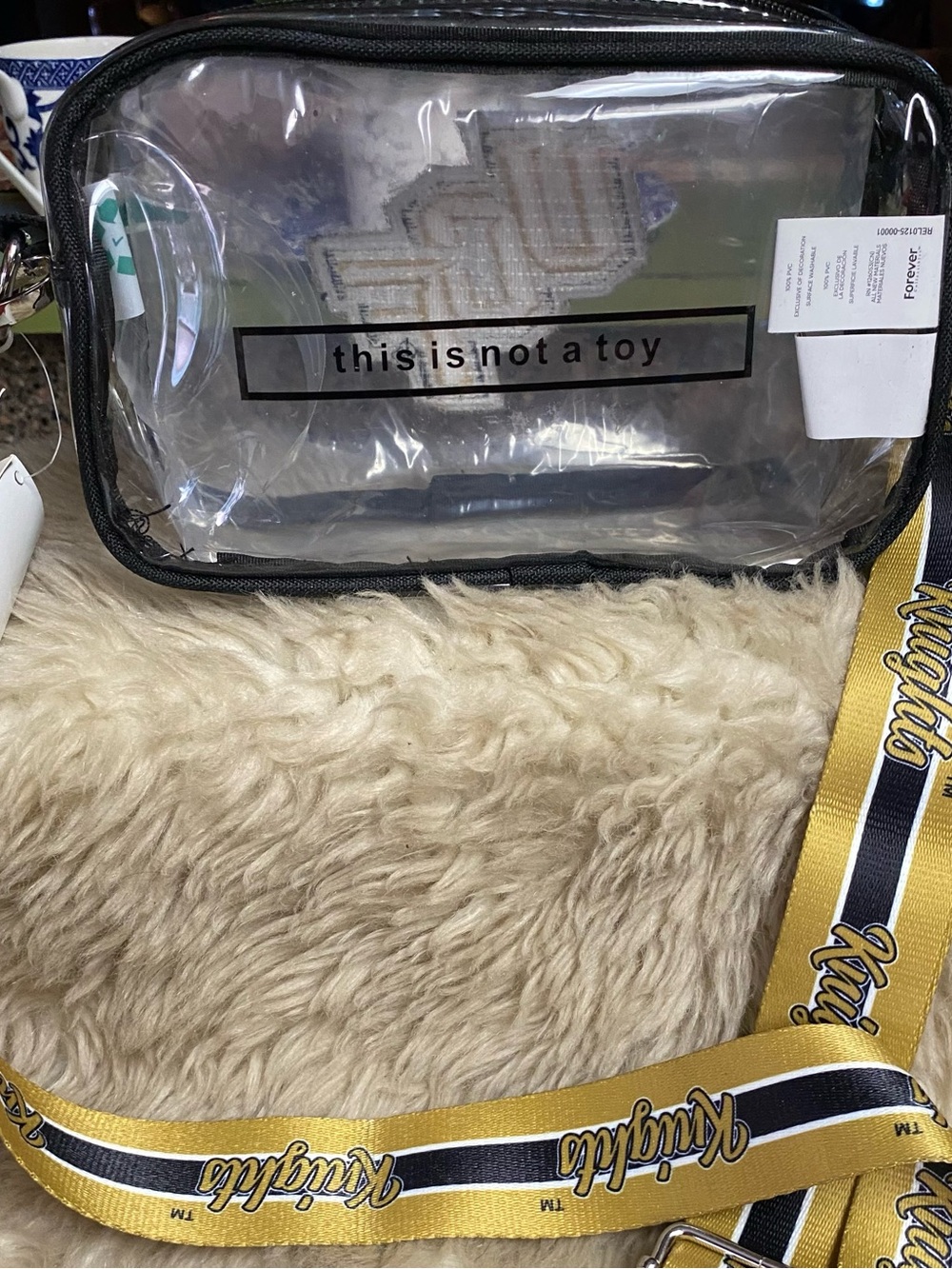 UCF Stadium NWT Clear Crossbody Bag with Gold UCF Logo and Black Trim - Picture 3 of 6